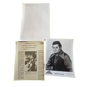 Jimmy Helms‎ Vintage 70s Country Music Singer 8x10 Press Photo & Press Release